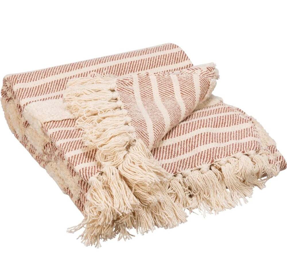 Primitives by Kathy Sierra Stripes Cotton Throw Blanket